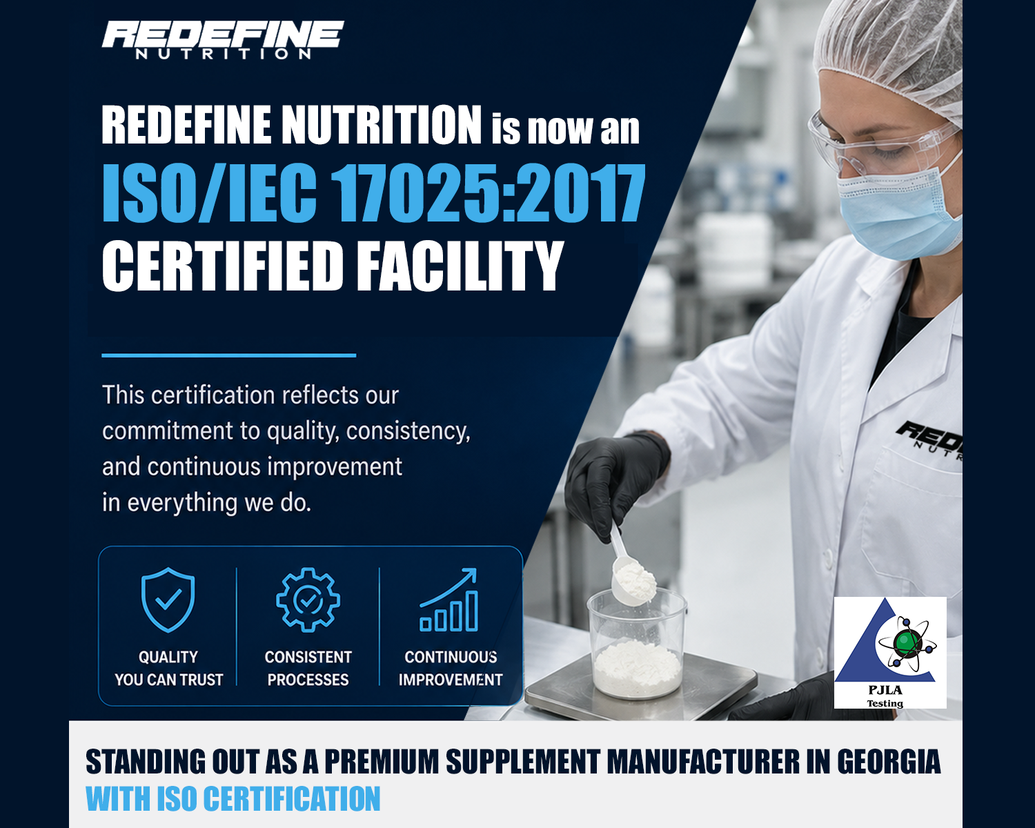 Our In-House Manufacturing, Redefine Nutrition, Is Now ISO Certified!