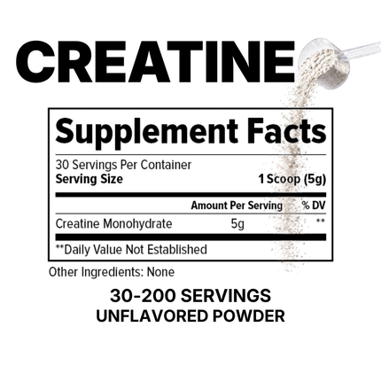CREATINE MONOHYDRATE - UNFLAVORED POWDER